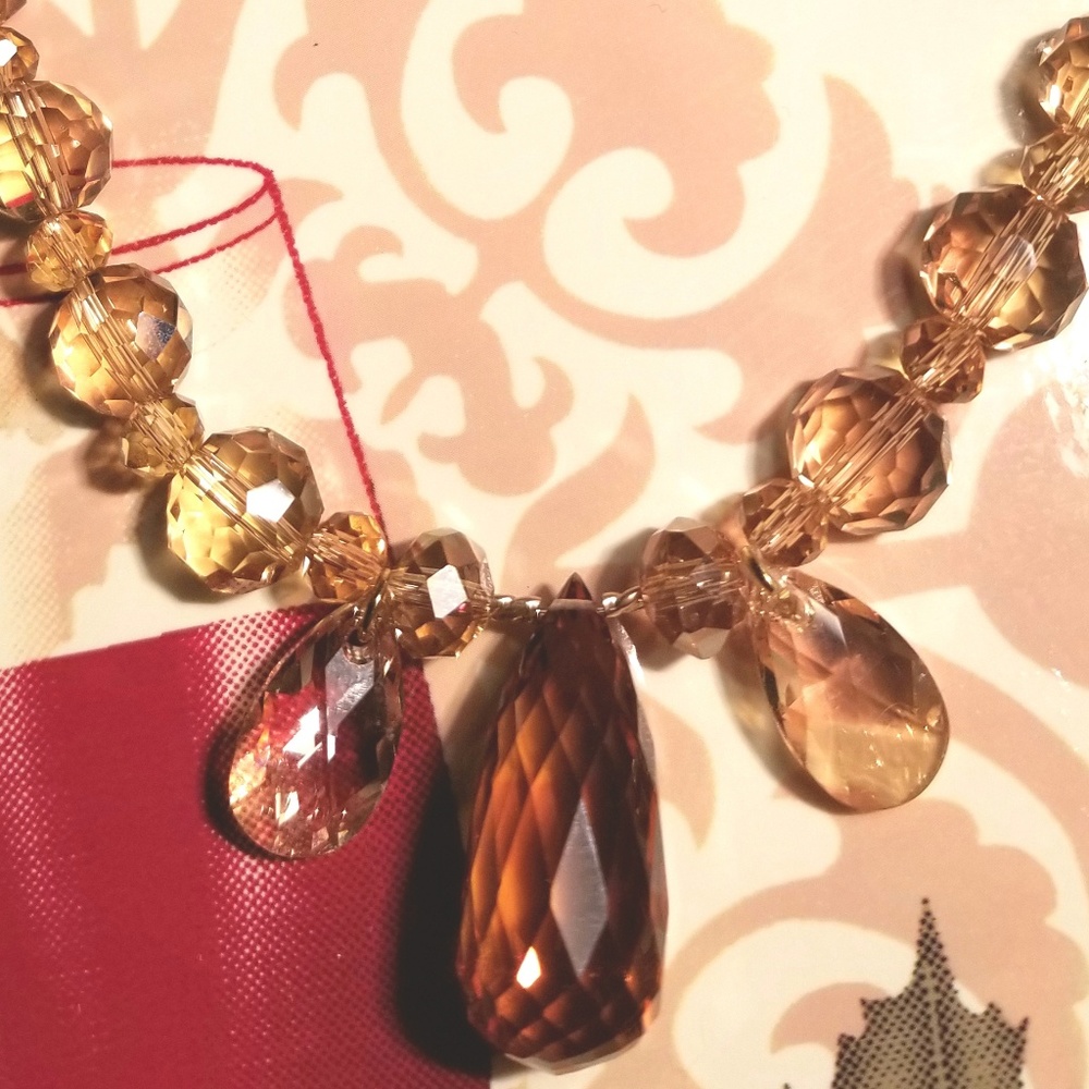 #0228 Brazilian Citrine and Crystal Necklace - Picture 6 of 7